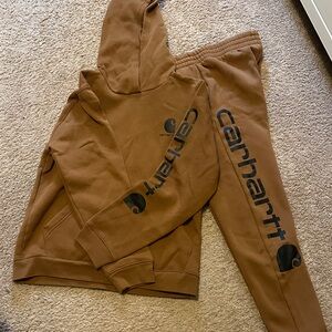Carhartt Kids Brown Sweatpants and Hoodie Set